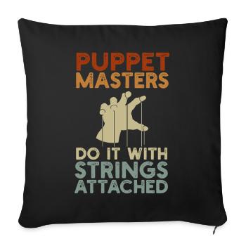 Puppetry Puppeteer Puppet Puppets - Sofa pillowcase 17,3'' x 17,3'' (45 x 45 cm) - black - Front