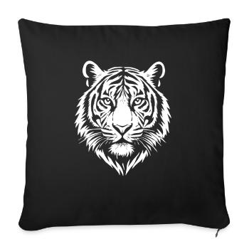 Tiger - Tiger Head - Big Cat - Costume - Sofa pillowcase 17,3'' x 17,3'' (45 x 45 cm) - black - Front