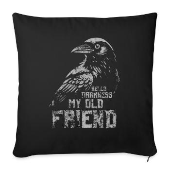 Rabe - Bonjour les ténèbres mon vieil ami - Housse de coussin décorative 45 x 45 cm - noir - Devant