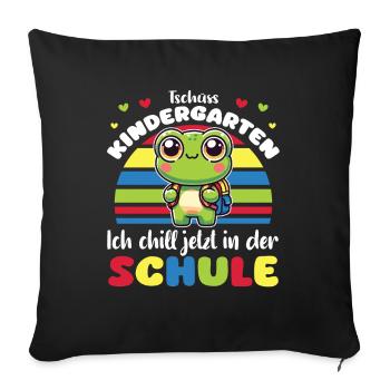 Enfin écolier 2025 douce licorne à la - Housse de coussin décorative 45 x 45 cm - noir - Devant