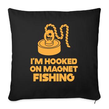 Neodymium Magnet Fishing Magnetic Fisher - Sofa pillowcase 17,3'' x 17,3'' (45 x 45 cm) - black - Front