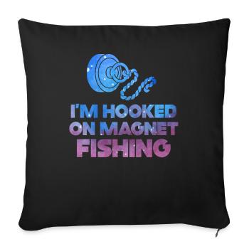 Neodymium Magnet Fishing Magnetic Fisher - Sofa pillowcase 17,3'' x 17,3'' (45 x 45 cm) - black - Front