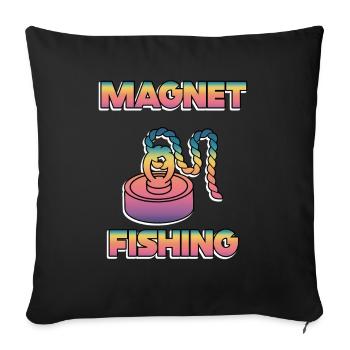 Neodymium Magnet Fishing Magnetic Fisher - Sofa pillowcase 17,3'' x 17,3'' (45 x 45 cm) - black - Front