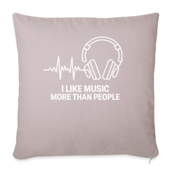 Lifeline I Like Music More Than People - Sofa pillowcase 17,3'' x 17,3'' (45 x 45 cm) - light taupe - Front