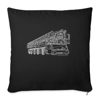 Grue mobile pliante MK140 grue à tour - Housse de coussin décorative 45 x 45 cm - noir - Devant