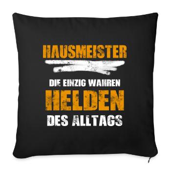 Hausmeister Geschenk - Sofakissenbezug 45 x 45 cm - Schwarz - Vorne