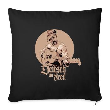 Deitsch un frei - Sofakissenbezug 45 x 45 cm - Schwarz - Vorne