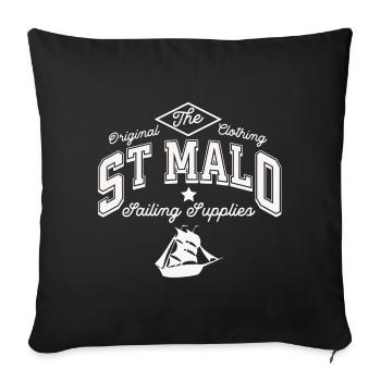 St Malo sailing supplies - Housse de coussin décorative 45 x 45 cm - noir - Devant