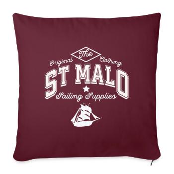 St Malo sailing supplies - Housse de coussin décorative 45 x 45 cm - bordeaux - Devant