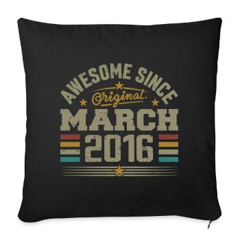 March 2016 Birthday Vintage Gift Idea 2016 - Sofa pillowcase 17,3'' x 17,3'' (45 x 45 cm) - black - Front