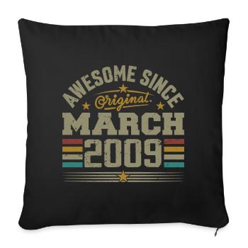 March 2009 Birthday Vintage Gift Idea 2009 - Sofa pillowcase 17,3'' x 17,3'' (45 x 45 cm) - black - Front