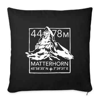 Randonnée souvenir Matterhorn Zermatt - Housse de coussin décorative 45 x 45 cm - noir - Devant