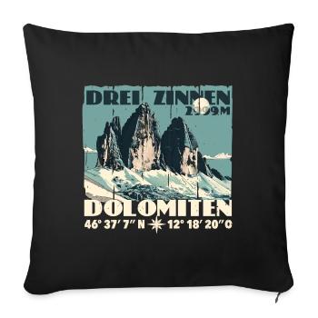 Three Peaks Dolomites Souvenir Tre Cime Lavaredo - Sofa pillowcase 17,3'' x 17,3'' (45 x 45 cm) - black - Front