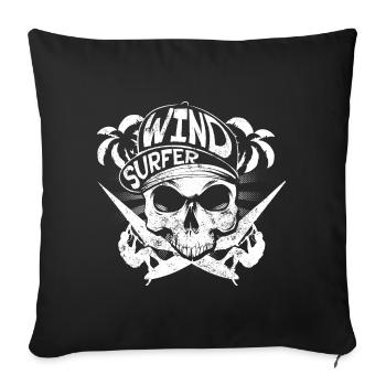 Planches à voile - Housse de coussin décorative 45 x 45 cm - noir - Devant