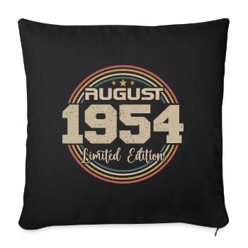 Vintage Born August 1954 Birthday Gift 1954 - Sofa pillowcase 17,3'' x 17,3'' (45 x 45 cm) - black - Front