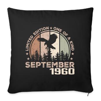 Incomparable depuis septembre 1960 64 Anniversaire - Housse de coussin décorative 45 x 45 cm - noir - Devant