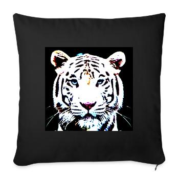 White Tiger - Sofa pillowcase 17,3'' x 17,3'' (45 x 45 cm) - black - Front