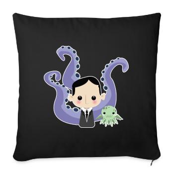 Lovecraft and Cthulhu - Sofa pillowcase 17,3'' x 17,3'' (45 x 45 cm) - black - Front