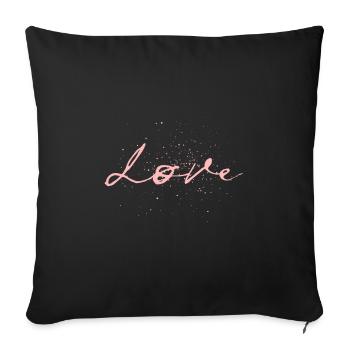 Love Liebe stylishes Design - Sofakissenbezug 45 x 45 cm - Schwarz - Vorne