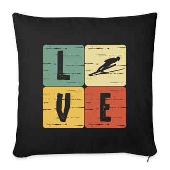 ski jumping - Sofa pillowcase 17,3'' x 17,3'' (45 x 45 cm) - black - Front