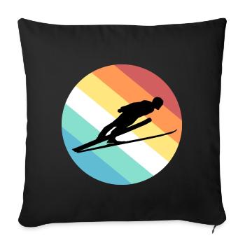 Ski jumping - Sofa pillowcase 17,3'' x 17,3'' (45 x 45 cm) - black - Front
