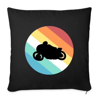 Motorrad - Sofakissenbezug 45 x 45 cm - Schwarz - Vorne
