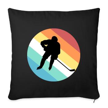 hockey sur glace - Housse de coussin décorative 45 x 45 cm - noir - Devant