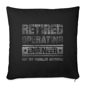 Drôle retraité disant ingénieur d'exploitation - Housse de coussin décorative 45 x 45 cm - noir - Devant