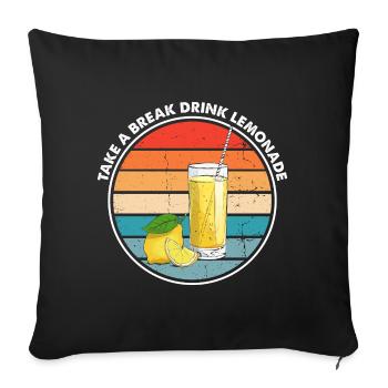 Zitronen Design Limonaden Stand Boss Lemon Verkauf - Sofakissenbezug 45 x 45 cm - Schwarz - Vorne