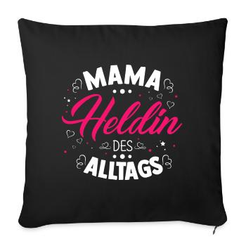 Mama Geschenkidee - Sofakissenbezug 45 x 45 cm - Schwarz - Vorne