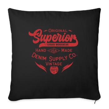 Original Superior Urban Workwear Vintage Denim - Sofakissenbezug 45 x 45 cm - Schwarz - Vorne