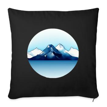 Gebirgslandschaft Geometrische Kunst - Sofakissenbezug 45 x 45 cm - Schwarz - Vorne