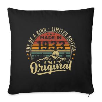 Born 1933 Original Retro Vintage Birthday 1933 - Sofa pillowcase 17,3'' x 17,3'' (45 x 45 cm) - black - Front
