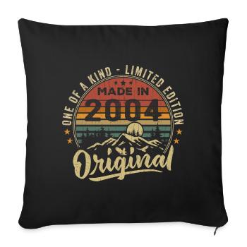 Né 2004 Original Retro Vintage Anniversaire 2004 - Housse de coussin décorative 45 x 45 cm - noir - Devant