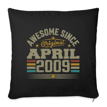 Avril 2009 Anniversaire Idée Cadeau Vintage 2009 - Housse de coussin décorative 45 x 45 cm - noir - Devant