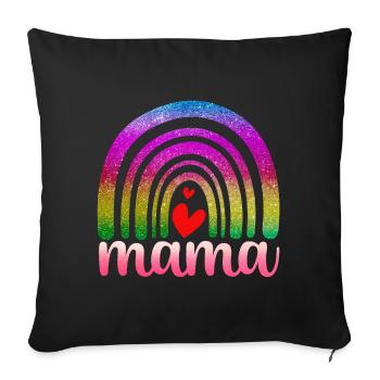 Regenbogen Mama - Sofakissenbezug 45 x 45 cm - Schwarz - Vorne