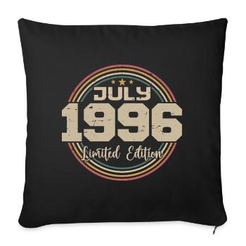 1996 Birthday July 1996 Gift July 1996 - Sofa pillowcase 17,3'' x 17,3'' (45 x 45 cm) - black - Front