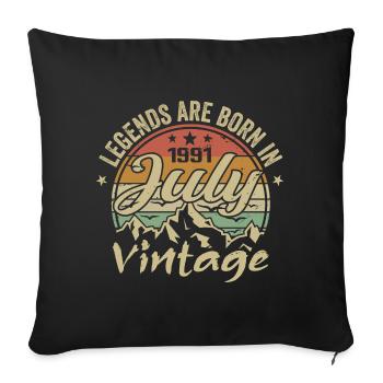 Vintage July 1991 Birthday July 1991 - Sofa pillowcase 17,3'' x 17,3'' (45 x 45 cm) - black - Front