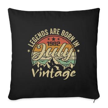 Jahrgang Juli 1982 Geburtstag Juli 1982 - Sofakissenbezug 45 x 45 cm - Schwarz - Vorne