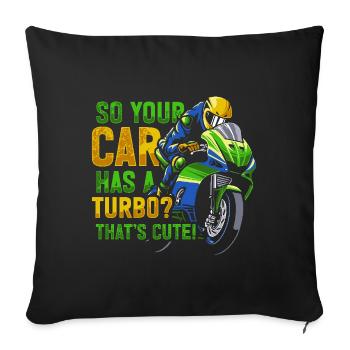 Motorcycle Racing Motorcyclist Saying - Sofa pillowcase 17,3'' x 17,3'' (45 x 45 cm) - black - Front