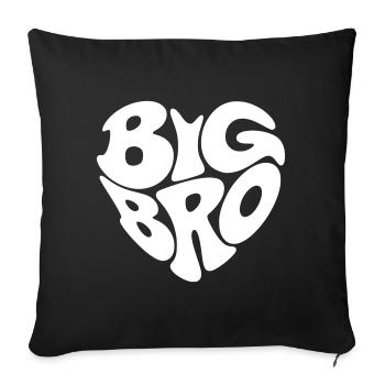 Big Bro - Heart Shape - Heart Shape - Big Brother - Sofa pillowcase 17,3'' x 17,3'' (45 x 45 cm) - black - Front
