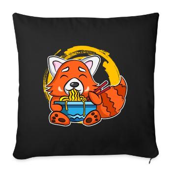 Ramen Life Motiv Raccoon Chemise Motif Ramen Noodle - Housse de coussin décorative 45 x 45 cm - noir - Devant