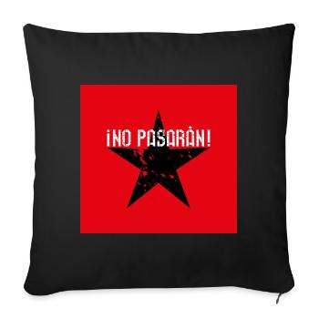 02 No Pasaran star mask masque facial rouge noir - Housse de coussin décorative 45 x 45 cm - noir - Devant