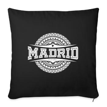 Madrid Weiß - Sofakissenbezug 45 x 45 cm - Schwarz - Vorne