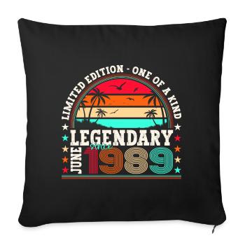 Légende Juin 1989 33ème Anniversaire Cadeau Hommes - Housse de coussin décorative 45 x 45 cm - noir - Devant