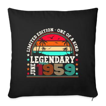 Légende Juin 1959 63ème Anniversaire Cadeau Hommes - Housse de coussin décorative 45 x 45 cm - noir - Devant