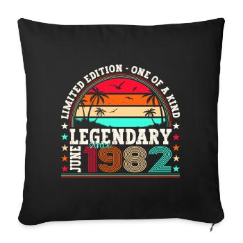 Légende Juin 1982 40ème Anniversaire Cadeau Hommes - Housse de coussin décorative 45 x 45 cm - noir - Devant