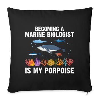 Whale Ocean Sea Marine Biologist Marine Biology - Sofa pillowcase 17,3'' x 17,3'' (45 x 45 cm) - black - Front