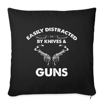 Knife Collector Designs Messerfan Knife Maker - Sofa pillowcase 17,3'' x 17,3'' (45 x 45 cm) - black - Front