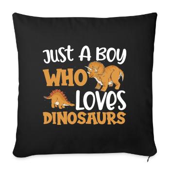Juste un garçon qui aime l’avenir des dinosaures - Housse de coussin décorative 45 x 45 cm - noir - Devant